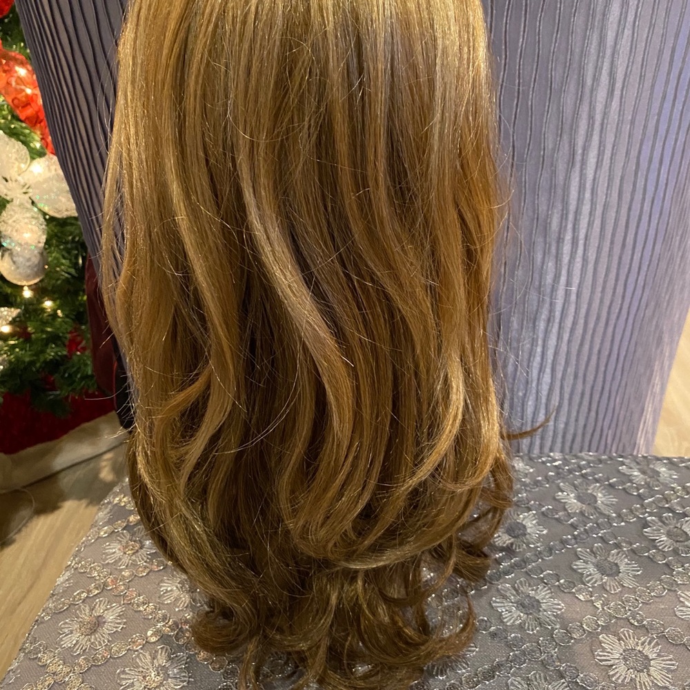 Blonde golden wavy curled hair wig - Picture 6 of 11